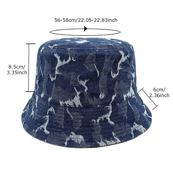 oly-71c9c213fe3471c5c7fd8f7b521ae985 Wholesale Retro Denim Bucket Hat Navy Blue Washed Finish Casual Fashion Accessory
