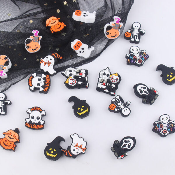 Wholesale Silicone Halloween Baby Teether Pumpkin Witch Pacifier Clip for Infant Gifts