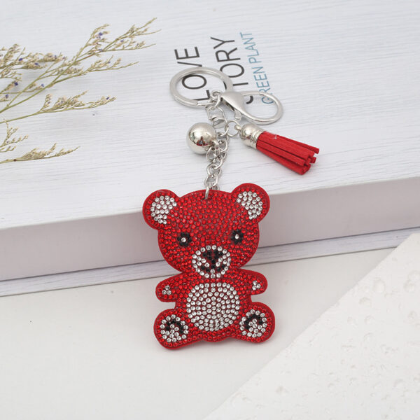 Wholesale Cute Rhinestone Bear Keychain Alloy Bag Charm for Wedding Gifts