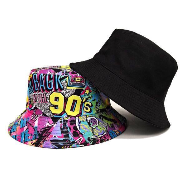 Wholesale Retro Cassette Tape Double Sided Bucket Hat for Outdoor Sun Protection