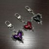 Wholesale Alloy Gothic Keychain Pendant Purple Heart Cross Design Fashion Accessory