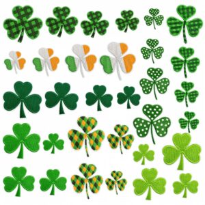 oly-72838d3da833cd35a6b59611b6004026 Wholesale Irish Green Clover Embroidered Iron-On Patch Stylish Clothing Decorative Accessory Gift