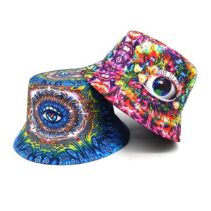 Wholesale Casual Fisherman Hat with Purple Glasses Design Sun Hat for Outdoor Use