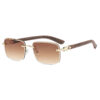 oly-72a5d0e303a9bfc18f2bdbdf75e4bb43 Wholesale Modern Frameless Square Sunglasses Gold Frame Gray Lenses UV400 Outdoor Holiday Style