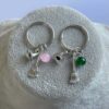Wholesale Witch Keychain Set with Green Pink Hats, Broom, Crown Boutique Resale Fashion Accessory for Casual Gift