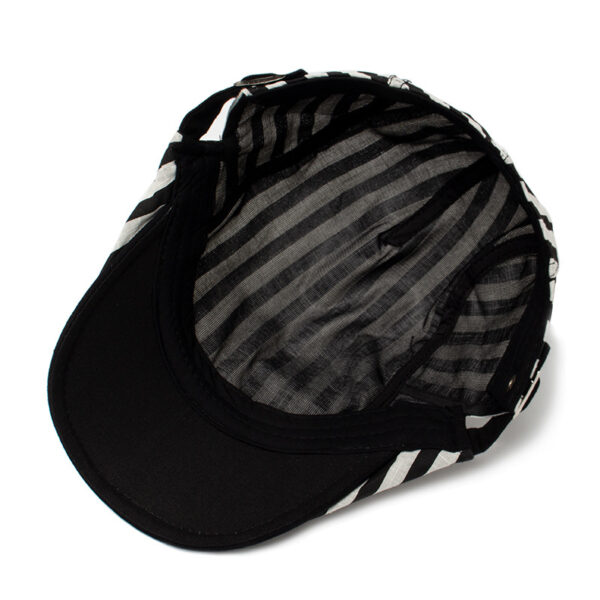 Wholesale Chic Cotton Linen Plaid Beret Hat Unisex Summer Sunshade Cap