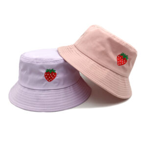 oly-72da7cdd52ef4bd168d68cd818ac6869 Wholesale Modern Strawberry Embroidered Bucket Hat Sun Protection Resale