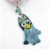 Wholesale Rhinestone Cartoon Dog Keychain with Tassel Korean Style Fashion Accessory Bag Charm for Wedding Gift Boutique Resale