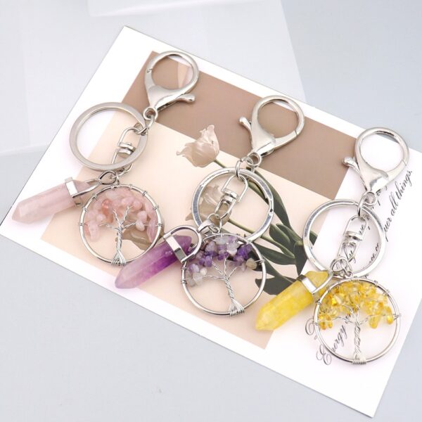 oly-72ea24528e92bfef5c83ae4b217e6405 Wholesale Tree of Life Crystal Keychain Fashion Accessory Gift for Car Keys