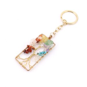 Gold rectangular keychain 5cm