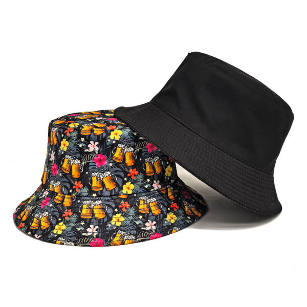Wholesale Flower Beer Print Bucket Hat for Men Women Trendy Sun Protection Hat