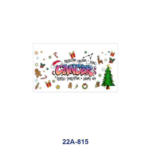 oly-733295d2dbd17c59ae7bcae77ab90972 Wholesale 5pcs Vibrant Graffiti Zodiac Letter Christmas Tree Gingerbread Candy Cane Gift Reindeer Snowflake Mixed Decor Prints 16oz Cup UV DTF Wraps