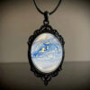 Wholesale Elegant Oval Glass Pendant Necklace with Black Base Trendy Jewelry Accessory for Daily Wear
