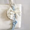 oly-7357843800393003f18d40b578f064ec Wholesale Yarn Handmade Lace Bow Keychain Bag Charm Color Block Pink Boutique Resale
