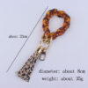 oly-7366aa0a2c21314b7dc90c219561b045 Wholesale American Style Leather Tassel Keychain for Women Pink Trendy Car Key Accessory