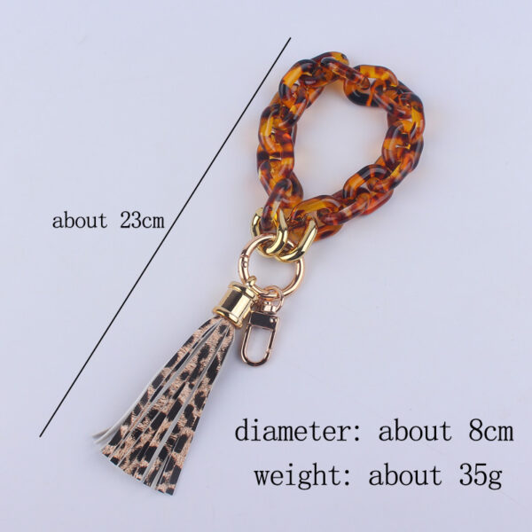 oly-7366aa0a2c21314b7dc90c219561b045 Wholesale American Style Leather Tassel Keychain for Women Pink Trendy Car Key Accessory