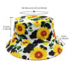 Wholesale Chic Double Sided Cow Print and Sunflower Bucket Hat Sun Protection for Outdoor Gift