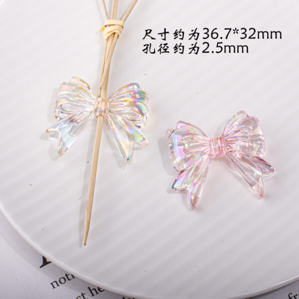oly-73c8d17120a18c4243882f87f86aad7d Wholesale Bow Tie Butterfly Knot Acrylic Loose Beads Transparent UV Plated for DIY Phone Chain Making