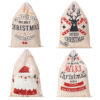 oly-73cee17019a2fdc94924e85f82c637a7 Wholesale Christmas Santa Canvas Drawstring Gift Bag – Holiday Party Decorative Bag for Resale