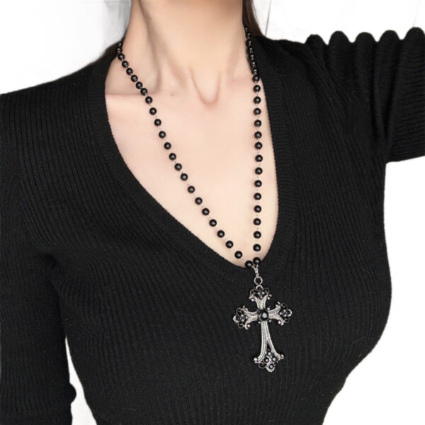 Wholesale Metal Layering Cross Pendant Necklace for Women Gothic Y2K Style Jewelry Accessory