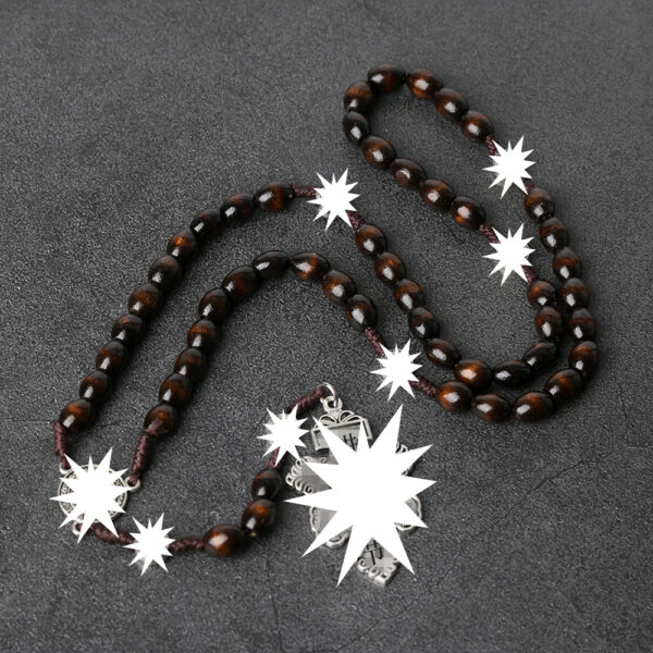 oly-7408b25d9f717443c1382df9973ed70c Wholesale Cross Rosary Wood Bead Necklace Pendant Fashion Jewelry Accessory for Gift Boutique Resale