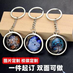 oly-7417a27847fbfc61e64ef899391a6c27 Wholesale Glow in the Dark Zinc Alloy Round Keychain Custom Photo for Housewarming Gift Decorative Accessory