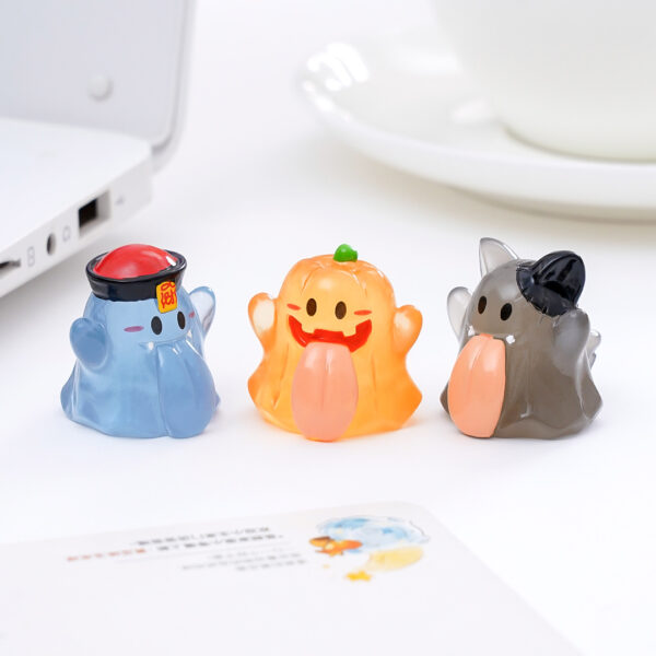 Wholesale Halloween Glow-in-the-Dark Big Tongue Angel Ghost Resin Figurine Home Decor Accessory