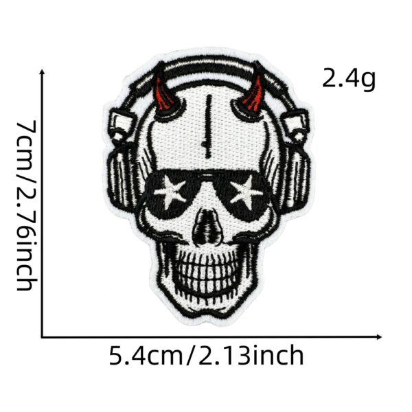 oly-7458540430e07cd676df71a85e71c289 Wholesale Musical Skeleton Embroidered Patch Iron-On DIY Fashion Accessory Gift for Luggage