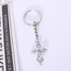 Wholesale Zinc Alloy Gothic Cross Keychain Pendant Vintage Hip Hop Style Jewelry Accessory for Gift