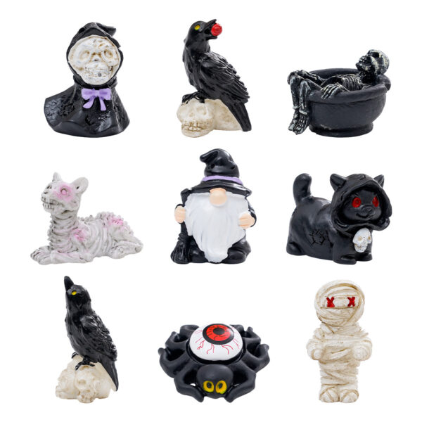 Wholesale Halloween Mummy Wizard Resin Cartoon Doll Car Desktop DIY Decorative Ornament