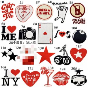 Cartoon cloth stickers set of 20 pieces