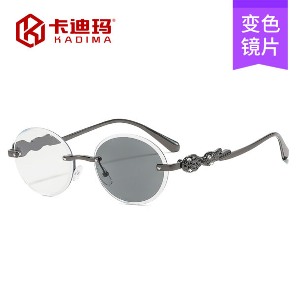 oly-74775f971216c561f8ce5984996e1e4c Wholesale Y2K Retro Oval Rimless Color Changing Sunglasses Gold Frame UV400 Fashion Accessory