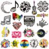 oly-747ec2924966632e021ab980c856fe50 Wholesale Polyester Thread Musical Note Embroidered Patch Decorative Iron-On Applique
