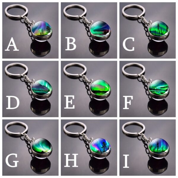 Wholesale Metal Keychain with Double Sided Glass Ball Pendant Design Fashion Accessory for Gift or Everyday Use