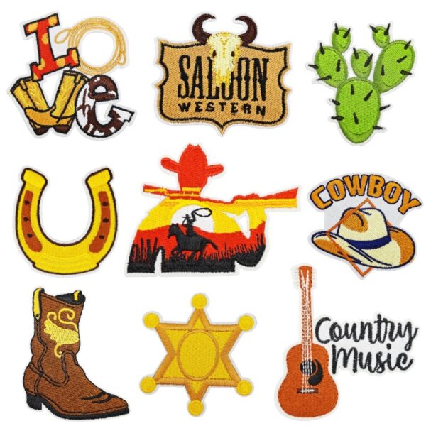 oly-7486880b8416f89a3afd79f5e686fe85 Wholesale Western Cowboy Embroidery Patch Decorative Bag Accessory