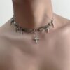 oly-7486b4dd0b5727211041d5fa8b41c1aa Wholesale Punk Star Pendant Necklace Trendy Zinc Alloy Clavicle Chain for Boutique Resale or Gift