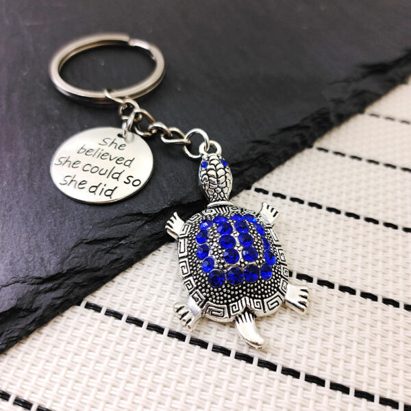 Wholesale Cute Turtle Keychain Zinc Alloy Blue Car Key Bag Pendant Jewelry Accessory Boutique Resale