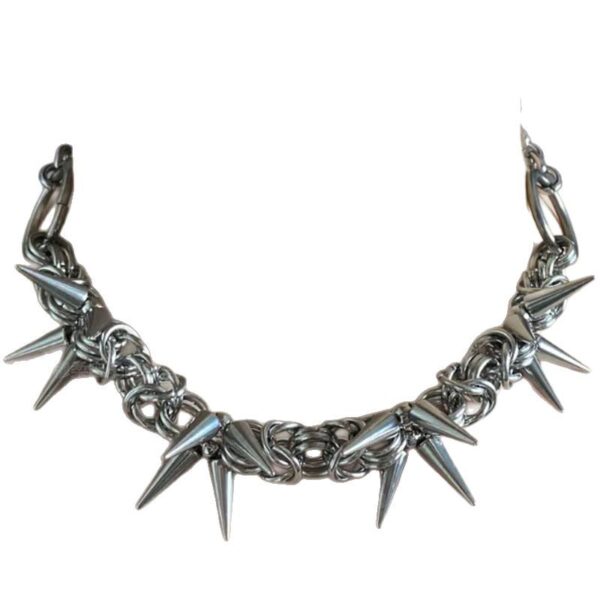Wholesale Silver Alloy Punk Cross Chain Necklace with Gothic Studs Trendy Jewelry Accessory for Unisex Everyday Wear