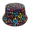 oly-74af7803982aec95bc88ae0cb736ae81 Wholesale Musical Note Pattern Bucket Hat Retro Sun Protection Unisex Double Sided Wear