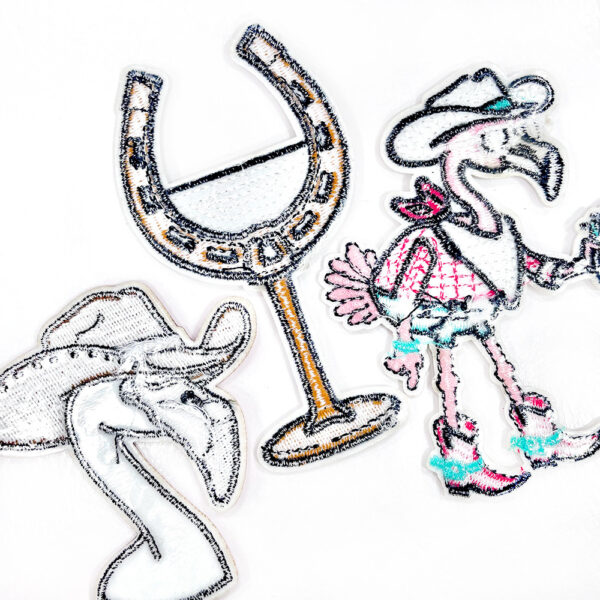 oly-74b8fb198a802360eca2353e3ac17c31 Wholesale Polyester Flamingo Ice Cream Octopus Bow Embroidery Patch Fashion Accessory Party Gift