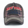 Wholesale Distressed Cotton Baseball Cap with English Letter Design Adjustable Sun Hat for Everyday Wear