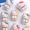 Wholesale Cute Cartoon Cat Full Rhinestone Loose Beads Alloy DIY Fashion Accessory Craft Supply OLY Exclusive