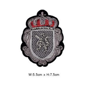 Black and gray lion badge