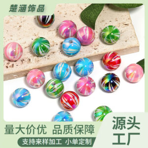 Wholesale Acrylic Watermelon Striped Electroplated Beads for Phone Chain Charms Resale Craft Supply