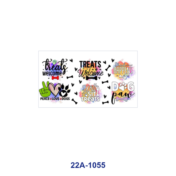 oly-754068eaebd09853040c770337d18f55 Wholesale 5pcs Warm Watercolor Dog Paw Bone Pet Lettering Mixed Decor Prints 16oz Cup UV DTF Wraps
