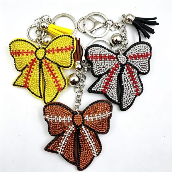 Wholesale Rhinestone Team Bow Keychain Fashion Accessory Gift for Wedding Party Resale