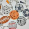 Wholesale Volleyball Rhinestone Tassel Keychain Fashion Accessory Gift Boutique Resale