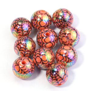 Orange spider web beads / About 16mm, hole about 2.8mm (about 22g/pack)