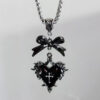 oly-7584175eaff0457c3d2588a149d5d5c1 Wholesale Alloy Red Heart Pendant Necklace Gothic Punk Style Square Chain Jewelry Accessory