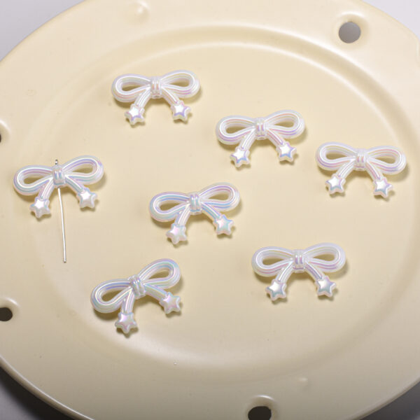 Wholesale Pink Macaron Bow Stars DIY Phone Charm Beads Plastic Resin Fashion Accessory for Resale